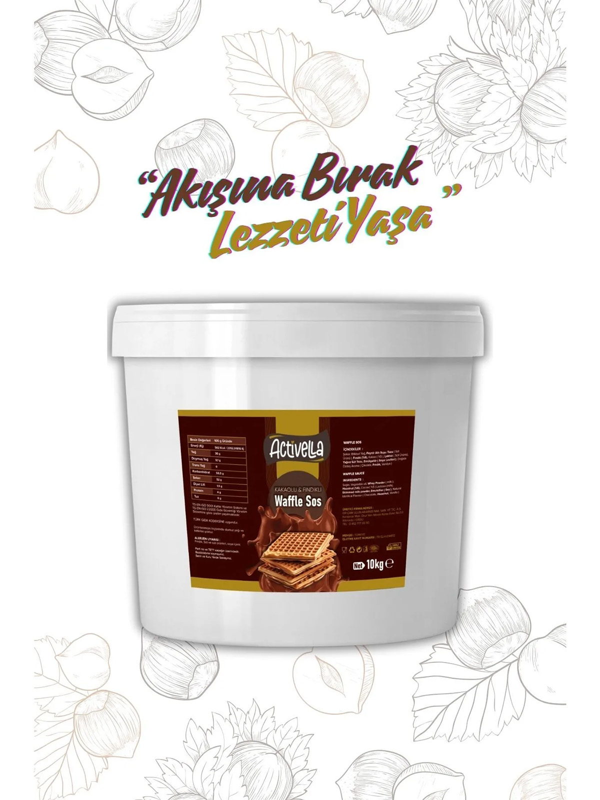 ORÇAM Activella Kakaolu ve Fındıklı Waffle Sos 10 kg