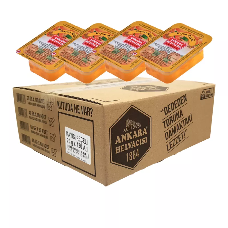 Ankara Helvacısı Kayısı Reçeli 20 g X 120 Adet Kolisiyle