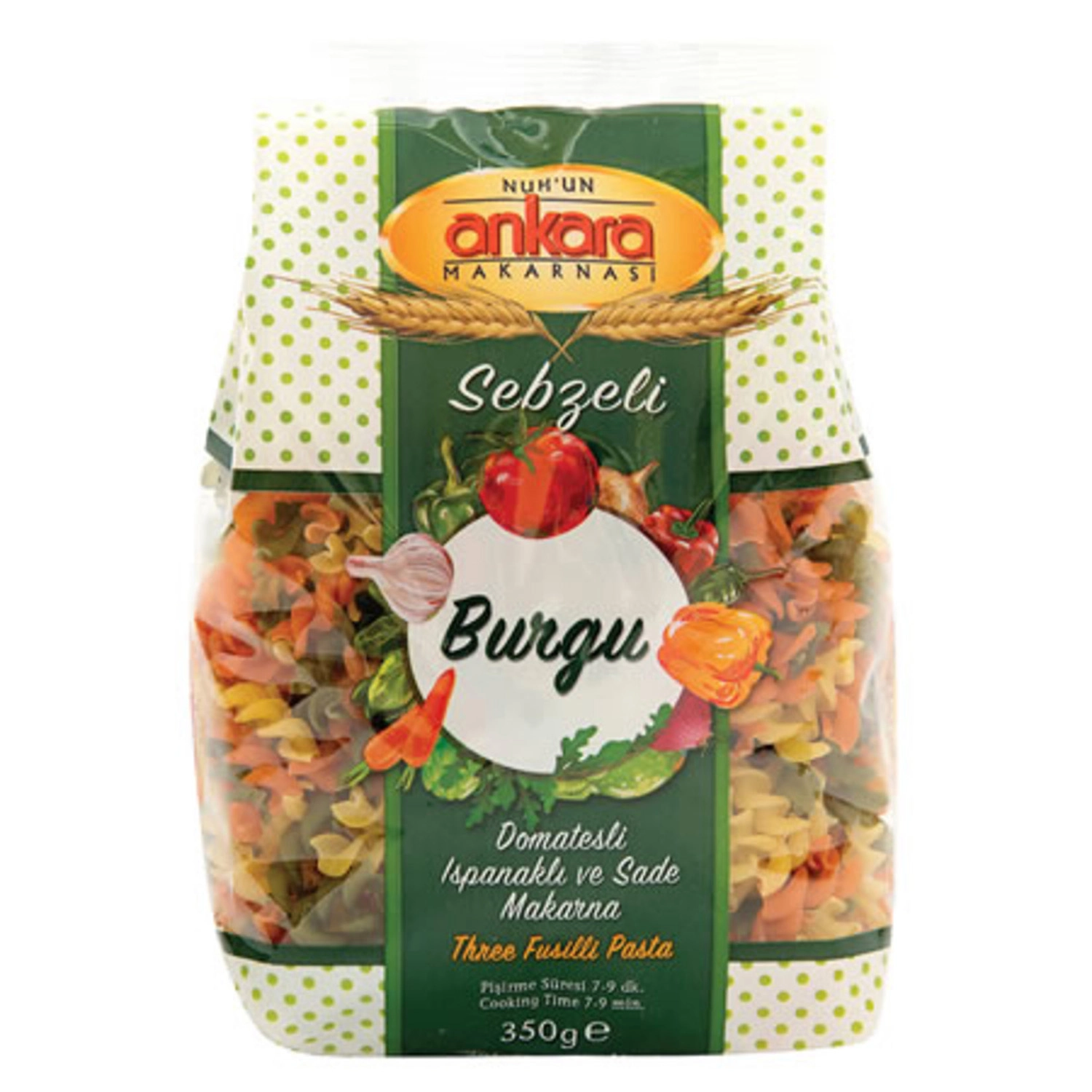 Nuh’un Ankara Sebzeli Burgu Makarna 350g X 20 Adet (Kolisiyle)
