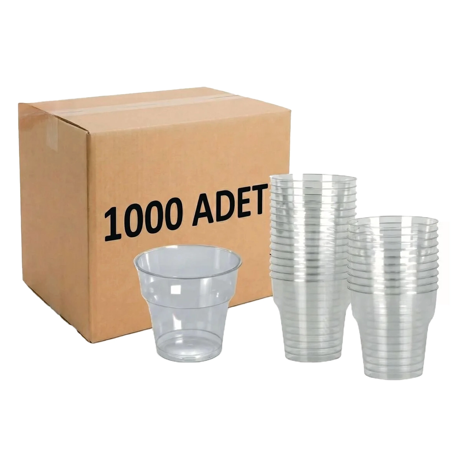 Kristal Sert Plastik Bardak 180 ml 1000 Adet (25’li 40 Paket)