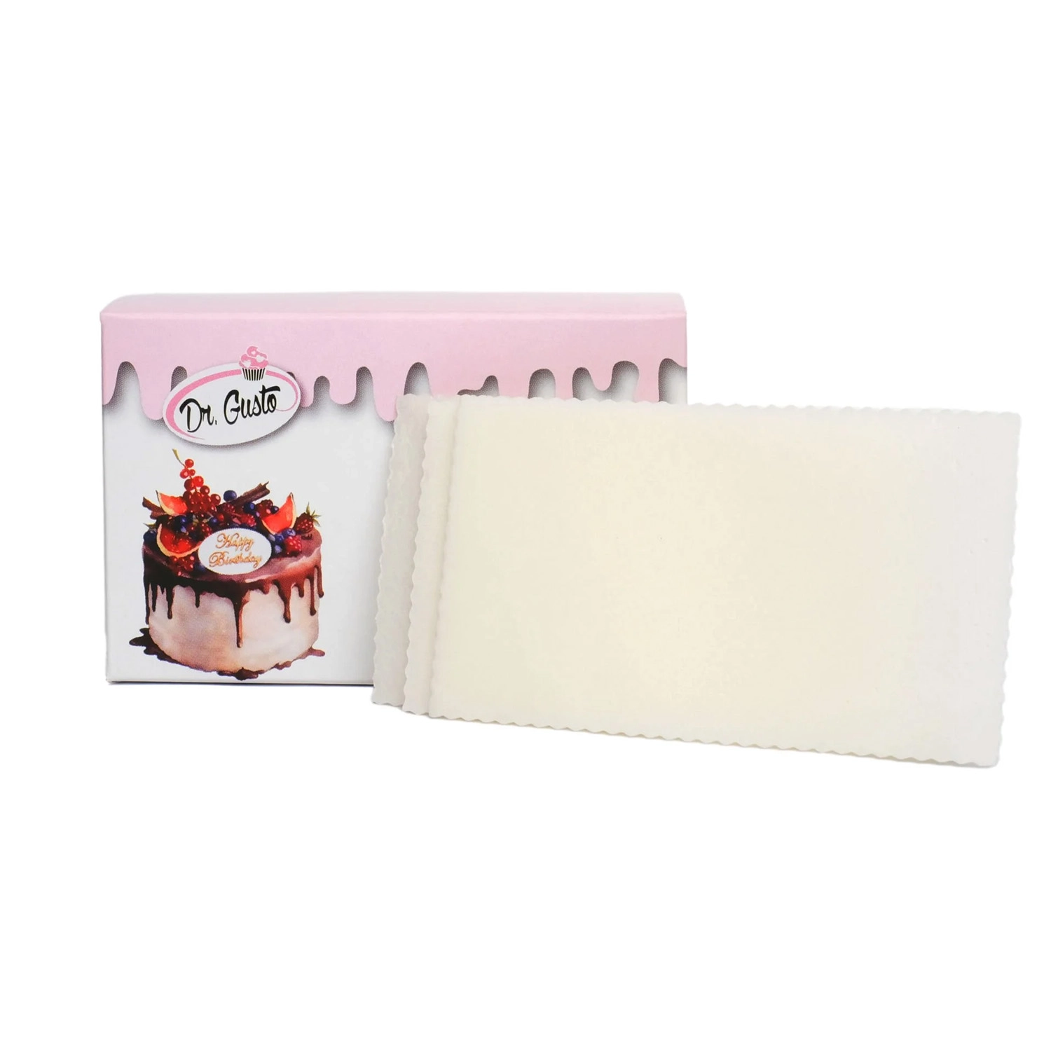 Dr. Gusto Dikdörtgen Yenilebilir Gofret Yazı Plakası 9x5 cm x 24 Adet