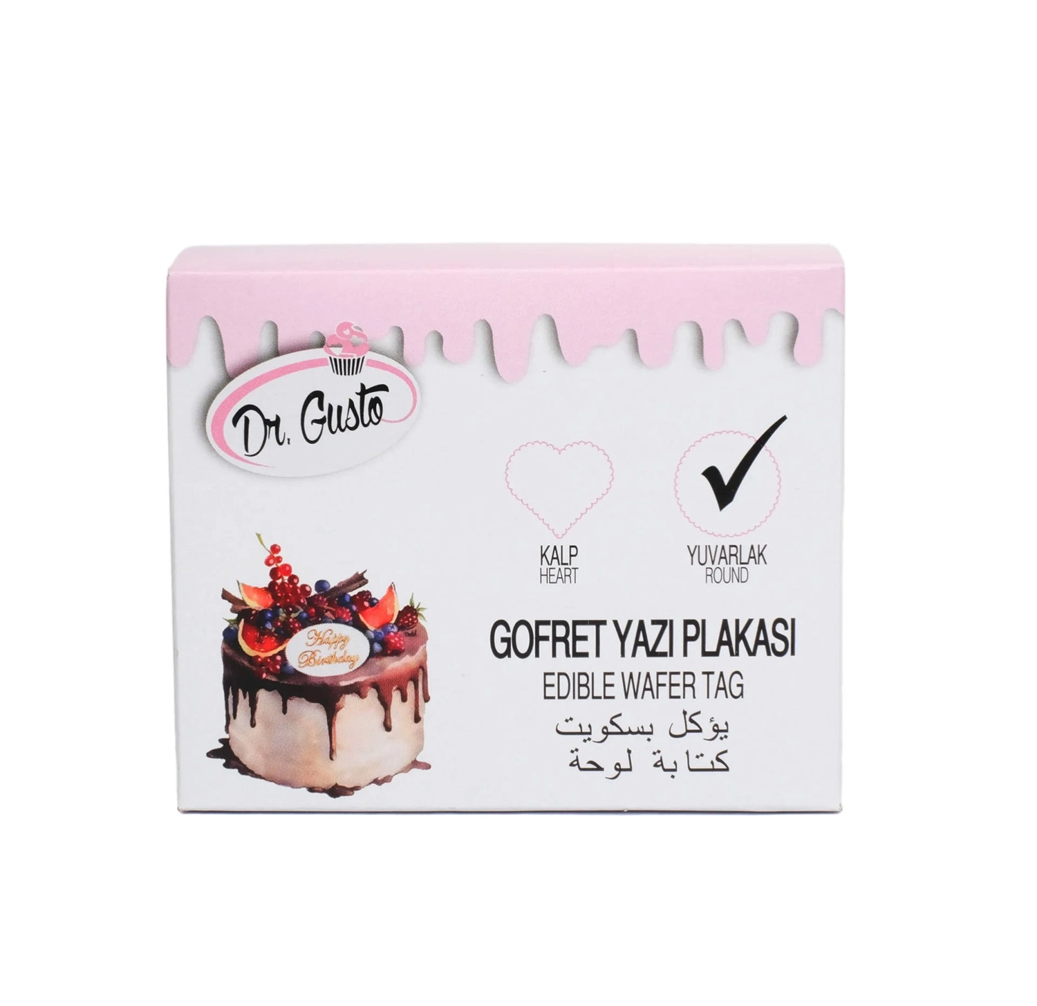 Dr. Gusto Yuvarlak Yenilebilir Gofret Yazı Plakası 6,5 cm Çapında X 24 Adet