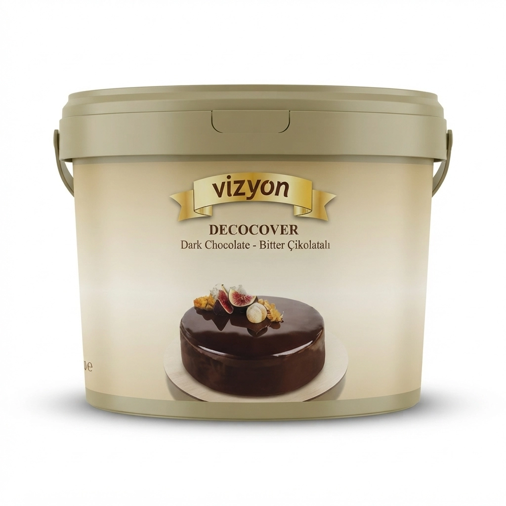 Vizyon Decocover Dark Chocolate Bitter Çikolatalı Pasta Sosu 6 Kg