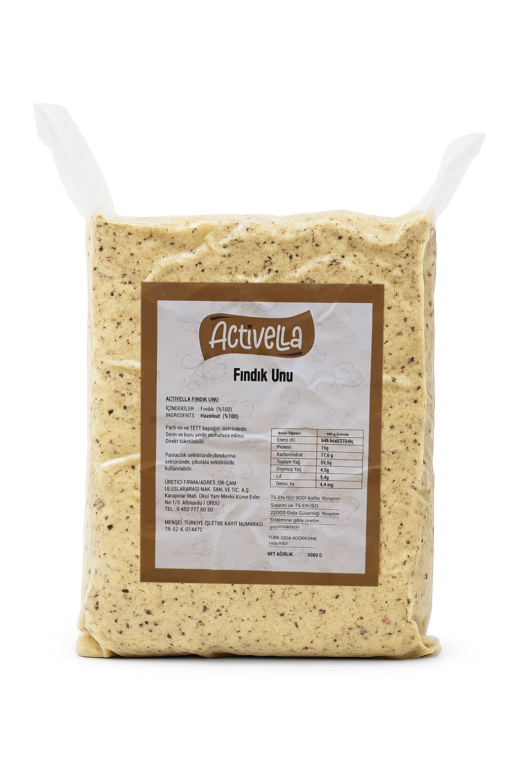 ORÇAM Activella Ordu Kavrulmuş Fındık Unu 5 kg