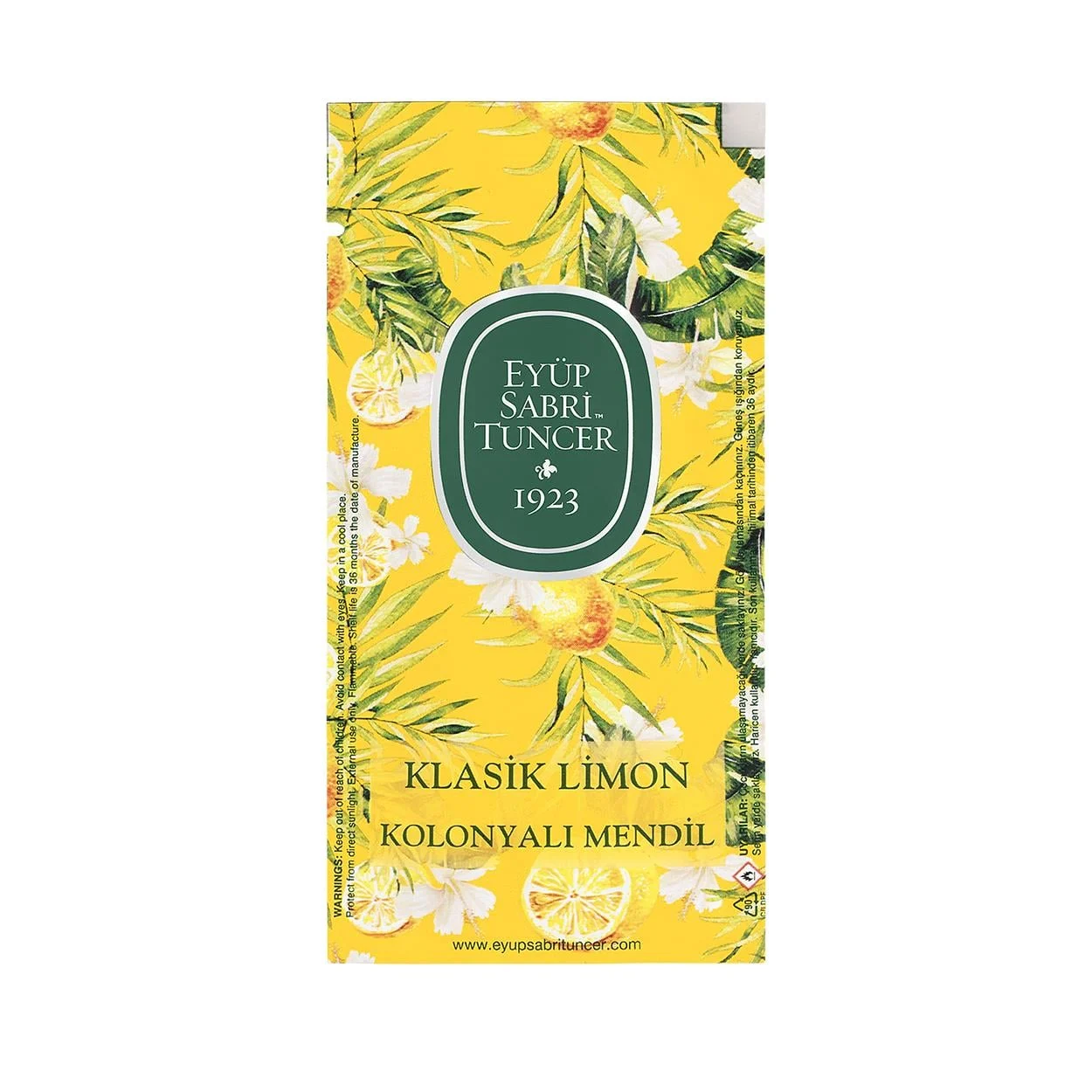 Eyüp Sabri Tuncer Klasik Limon Kolonyalı Mendil 150’li – Küçük Boy 13×18 cm