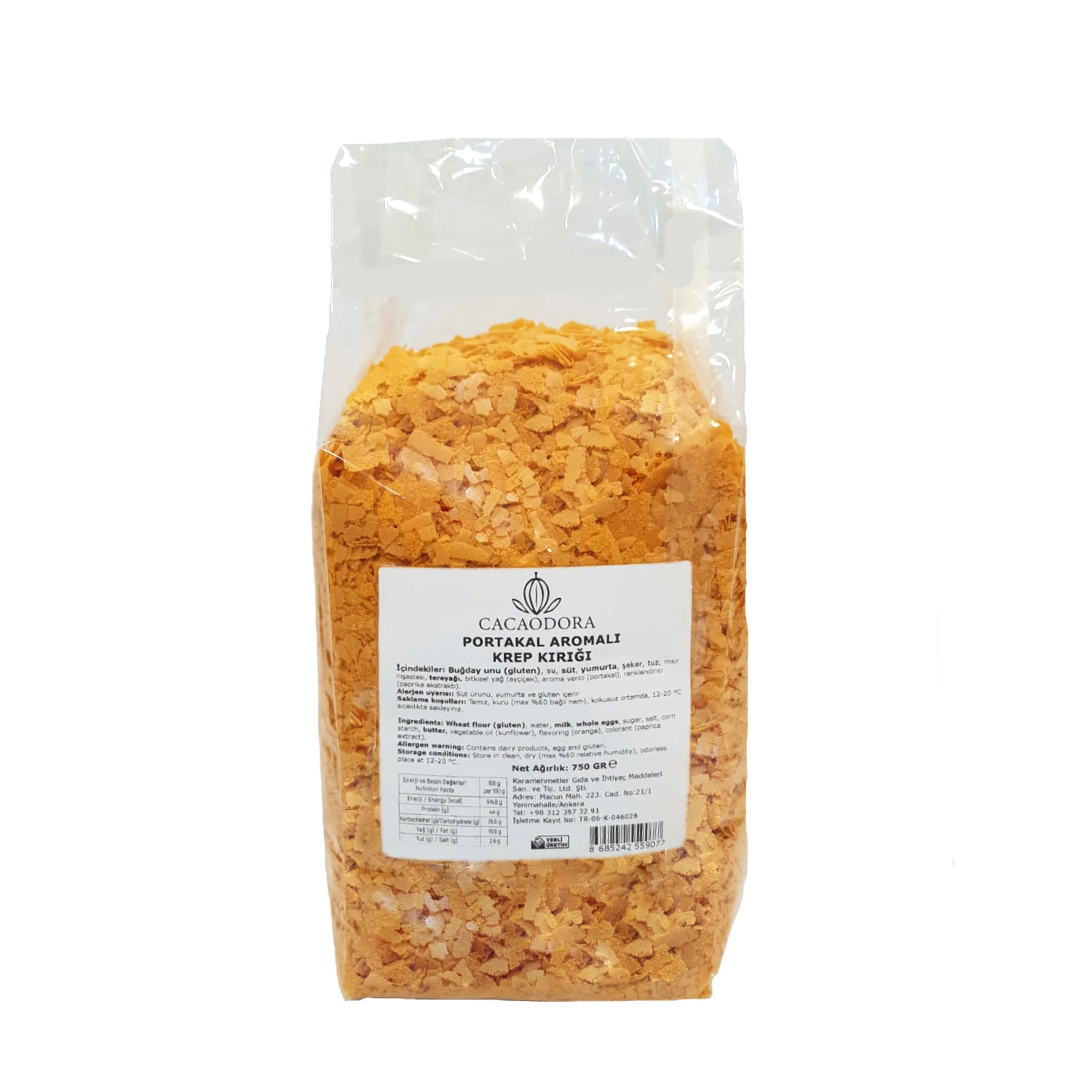 Cacaodora Portakal Aromalı Krep Kırığı 750 g