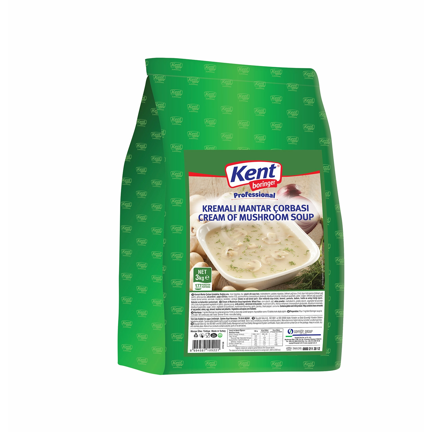 Kent Boringer Kremalı Mantar Çorba 3 Kg