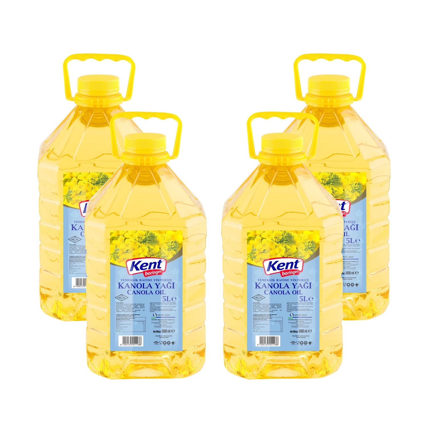 Kent Boringer Kanola Yağı 5 Lt Pet X 4 Adet (Kolisiyle)