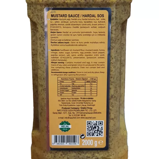 Sauchef Hardal Sos 2000 g / Mustard Sauce