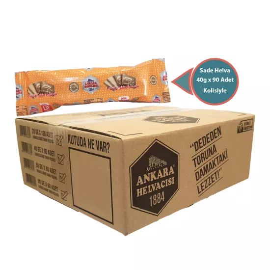 Ankara Helvacısı Piknik Tahin Helvası Sade 40 g X 90 Adet (Kolisiyle)