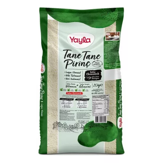 Yayla Tane Tane Pirinç 25 Kg