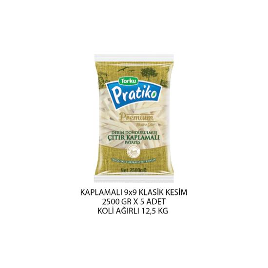 Torku Pratiko Premium Patates Kaplamalı 9X9 Klasik 2,5 Kg.*5 Adet
