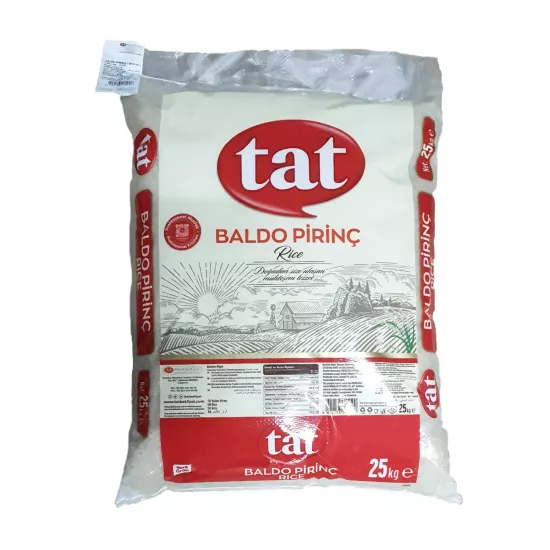 Tat Bakliyat Baldo Pirinç 25 Kg Uzun Tane Tip A 1. Sınıf