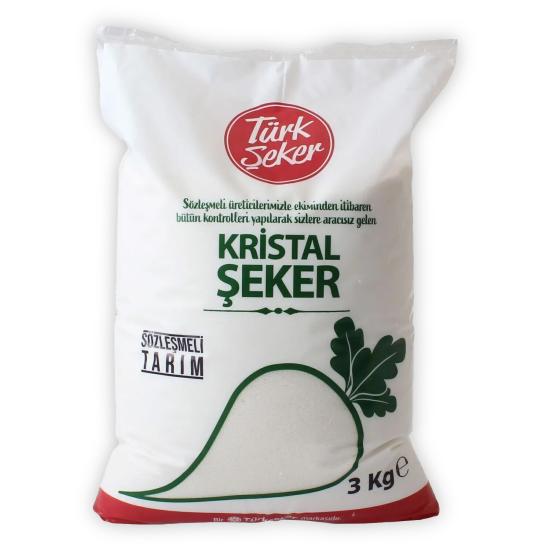 Türkşeker %100 Pancar Şekeri (Kristal)  3 kg. * 6 Adet (Kargo Dahil)