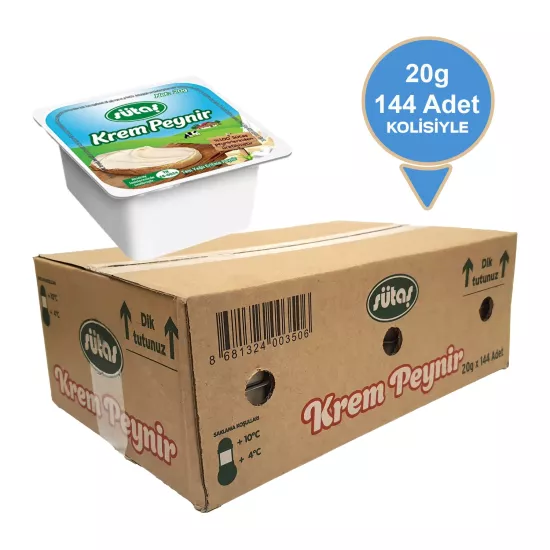 Sütaş Krem Peynir 20 g x 144 Adet  Kolay Sürülebilir, Yarım Yağlı,