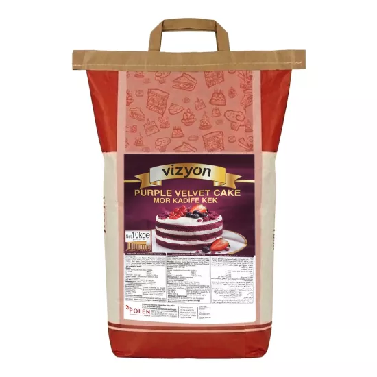 Vizyon Mor Kadife Kek Miksi 10 Kg - Purple Velvet Cake Toz Karışımı