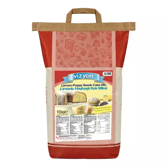 Vizyon Limonlu Haşhaşlı Kek Miksi 10 Kg - Profesyonel Kek Karışımı
