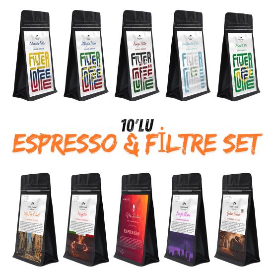 C.O.M. & Lowell - Espresso ve Filter Coffee 250 Gr.* 10 Adet (Karma Set)