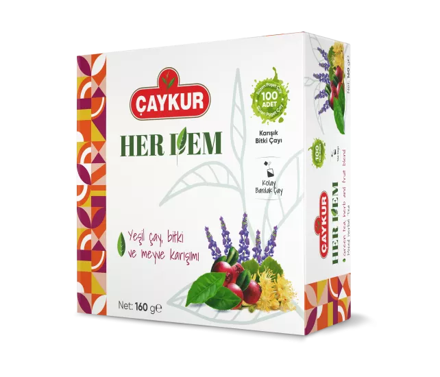 Çaykur Herdem Yeşil Karışık Çayı Süzen Poşet 160g