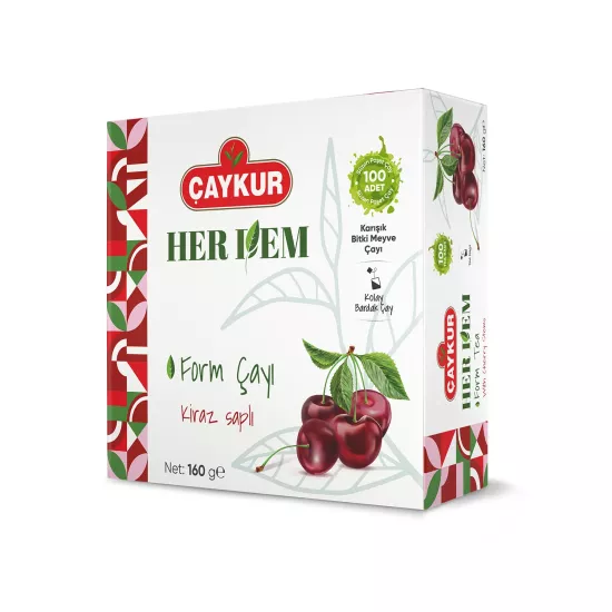 Çaykur Herdem Kiraz Saplı Form Çayı Süzen Poşet 160g
