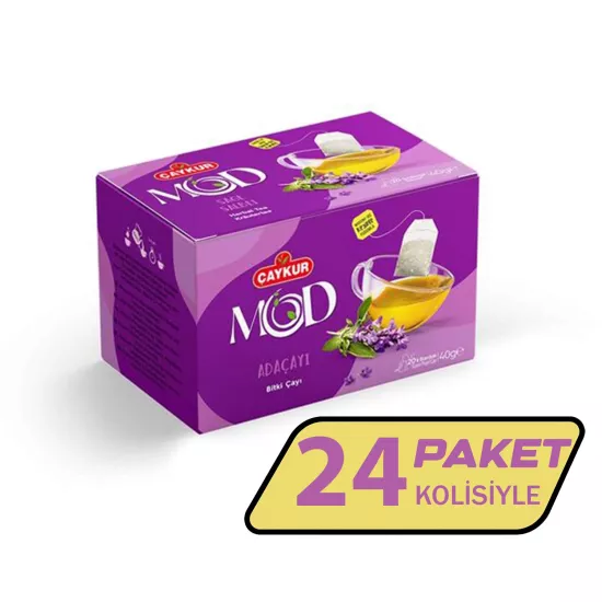 Çaykur Mod Adaçayı Bitki Çayı 20’li 40g x 24 Adet | %100 Adaçayı Süzen Poşet