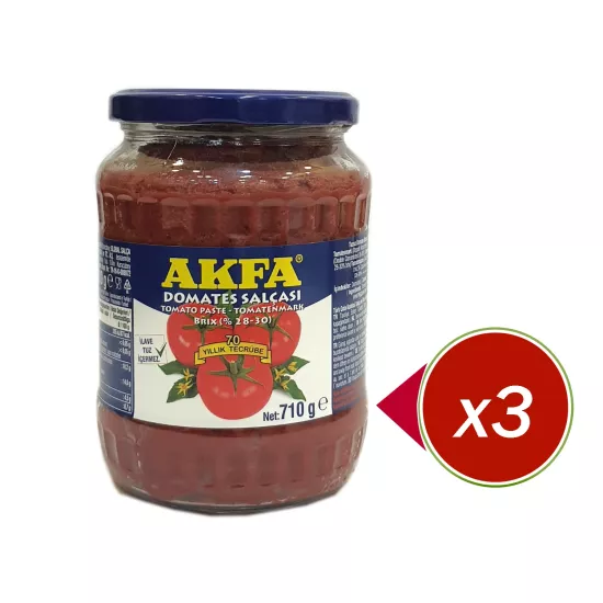 Akfa Domates Salçası 710g X 3 Adet Cam Kavanoz