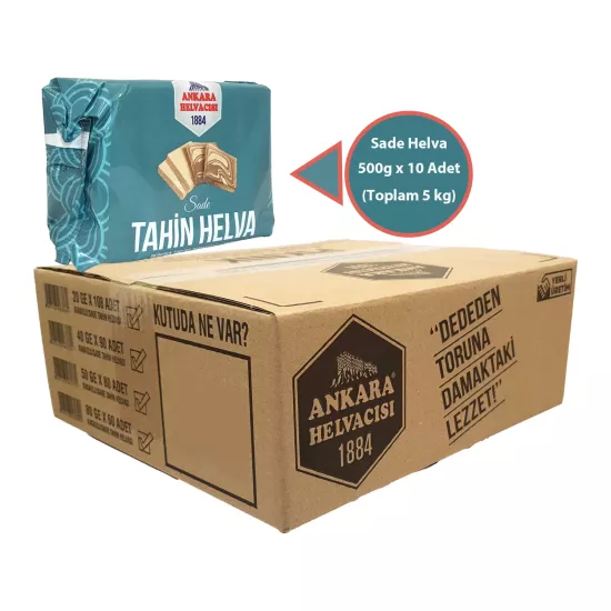 Ankara Helvacısı Sade Tahin Helva 500 g x 10 Adet (Kolisiyle)