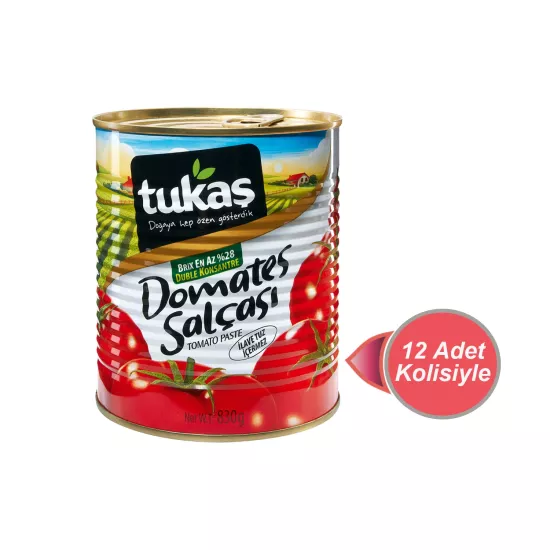 Tukaş Domates Salçası 830 g X 12 Adet (Kolisiyle)