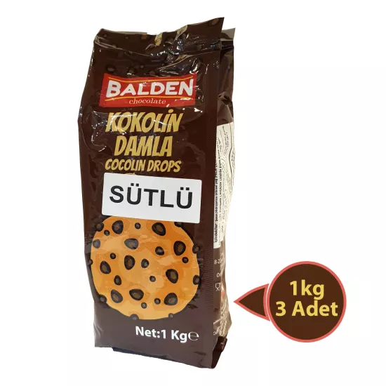 Balden Kokolin Damla 1 kg X 3 Adet - Sütlü