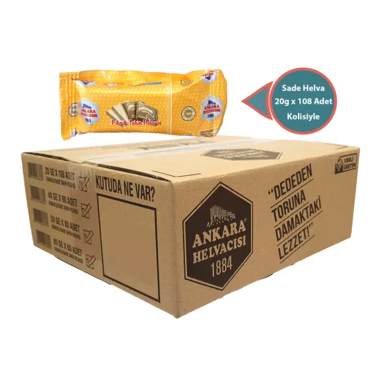 Ankara Helvacısı Tahin Helvası Sade 20 g X 108 Adet (Kolisiyle)