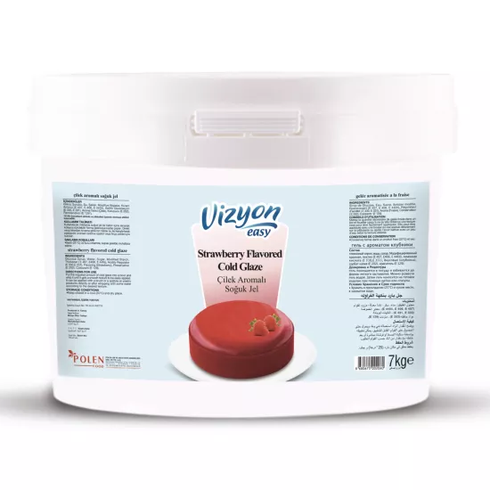 Vizyon Easy Çilek Aromalı Soğuk Pasta Jeli 7 Kg