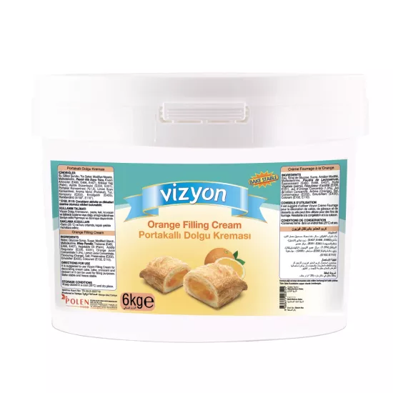 Vizyon Pişmeye Dayanıklı Portakallı Pastacılık Dolgusu 6 Kg
