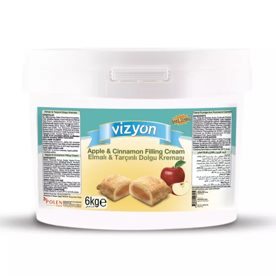 Vizyon Elmalı & Tarçınlı Hazır Pastacılık Dolgusu 6 Kg – Pişirilmeye Dayanıklı