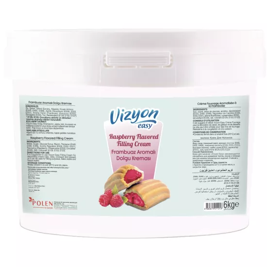 Vizyon Easy Frambuaz Aromalı Dolgu 6 kg - Raspberry Flavouring Filling