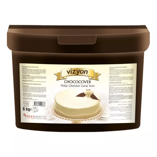 Vizyon Chococover Fildişi Çikolatalı Ganaj Sosu 6 kg – Beyaz Çikolata Ganaj