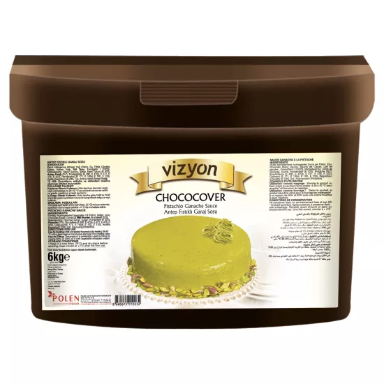 Vizyon Chococover Antep Fıstıklı Ganaj  Sosu 6 Kg