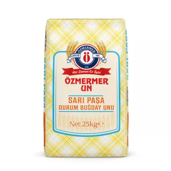 Özmermer Sarıpaşa Durum Buğday Unu 25 Kg Kraft Ambalaj