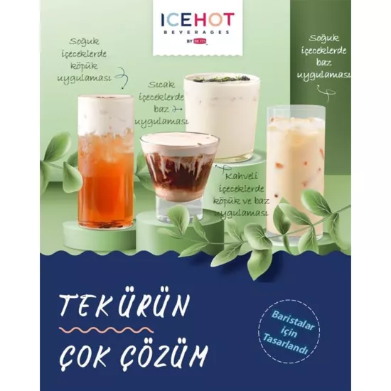 ich’s Icehot Barista Blend 1L X 12 Adet - Barista Kahve Kreması | Profesyonel Süsleme Kreması