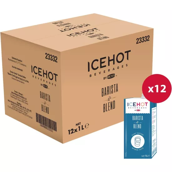 ich’s Icehot Barista Blend 1L X 12 Adet - Barista Kahve Kreması | Profesyonel Süsleme Kreması