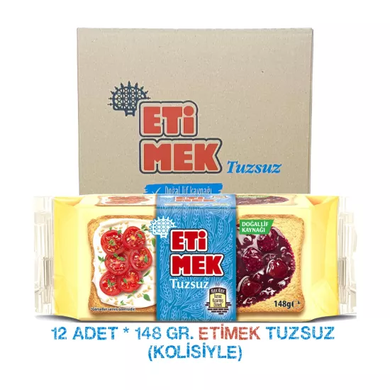 Eti Etimek Tuzsuz Kızarmış Ekmek 148g X 12 Adet