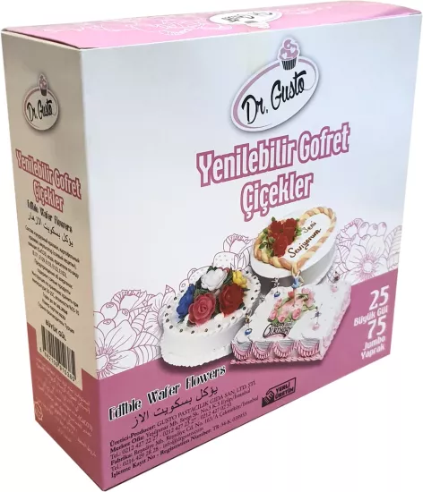 Dr. Gusto Yenilenebilir Gofret Büyük Gül Yaprağı 25 Büyük Gül 75 Jumbo Yaprak