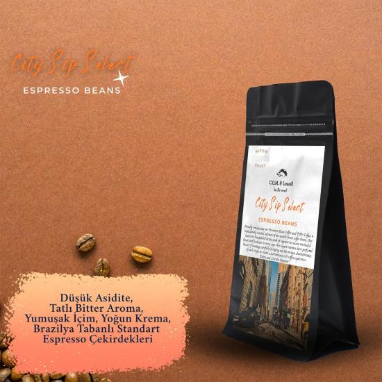 C.O.M. & Lowell - Citysip Select Espresso Kahve Çekirdekleri 250 Gr.