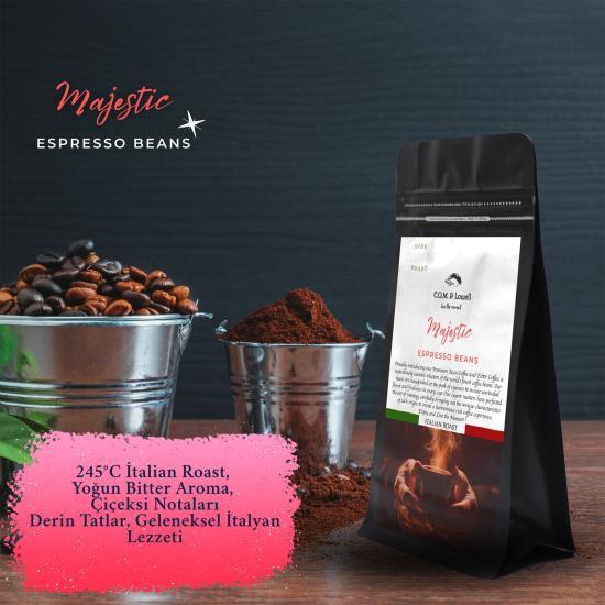 C.O.M. & Lowell - Majestic Espresso Kahve Çekirdekleri 250 Gr.