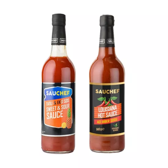 Sauchef 2’li Sos Seti – Tatlı & Ekşi Sos 840 g & Louisiana Acı Biber Sosu 840 g