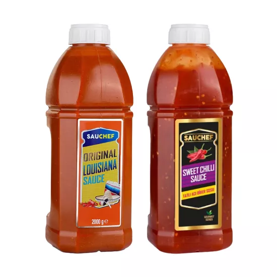 Sauchef 2’li Sos Seti  Louisiana Hot Sauce 2000 g & Sweet Chili Sauce 2300 g