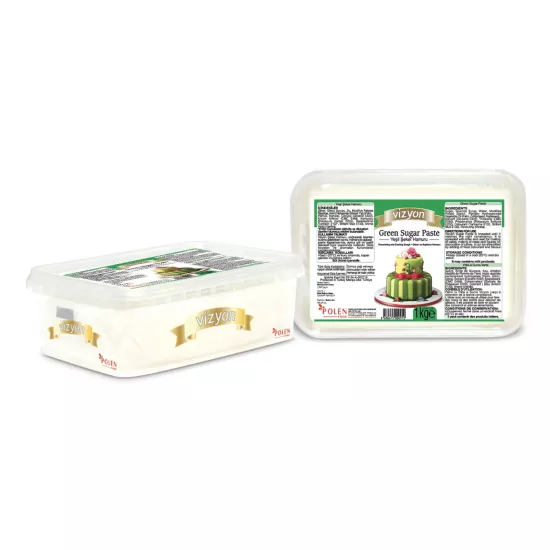 Vizyon Yeşil Şeker Hamuru 1 Kg Pasta Kaplama ve Dekoratif Kullanım