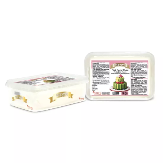 Vizyon Pink Sugar Paste Pembe Şeker Hamuru 1 Kg | Profesyonel Pasta Kaplama