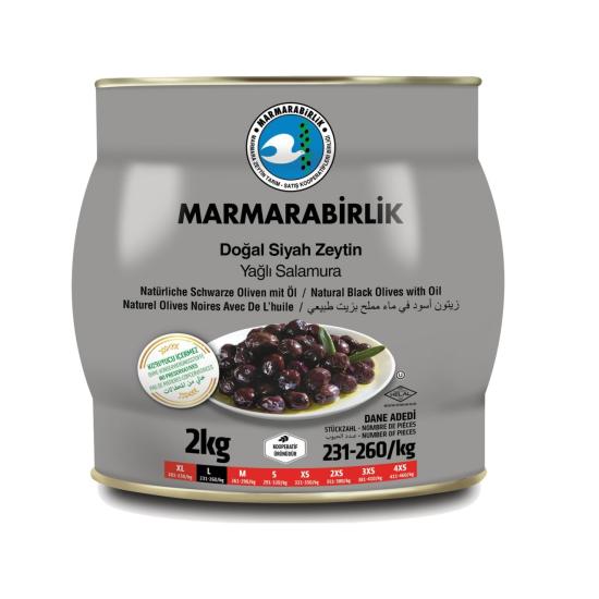 Marmarabirlik Siyah Zeytin Hiper L (231-260) 2 Kg
