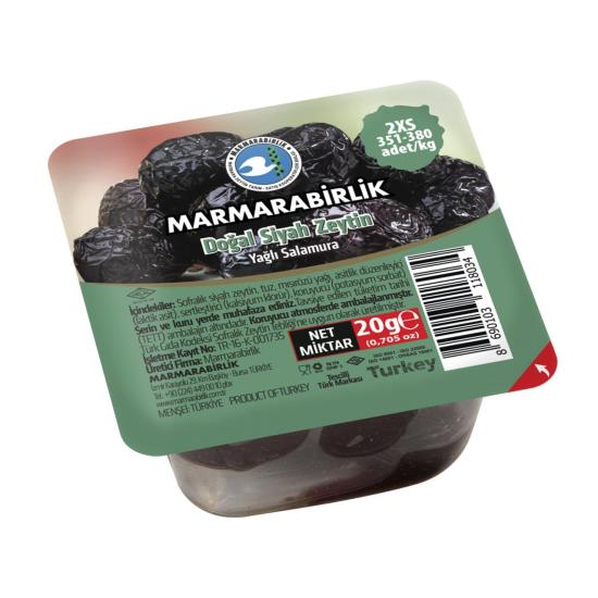 Marmarabirlik Siyah Piknik Zeytin 2Xs (351-380) 20 Gr.*96 Adet