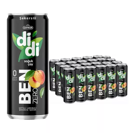 Çaykur Didi Ben Zero Şeftali Aromalı Şekersiz Soğuk Çay 250 ml X 24 Adet